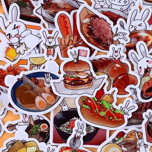 40pcs Creative kawaii self-made rabbit delicious food stickers scrapbooking decorative stickers/DIY craft photo albums