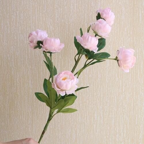 5pcs/Lot Simulation 7 head peony silk flower wreath peony bouquet for home decoration wedding decor wall background fake flower