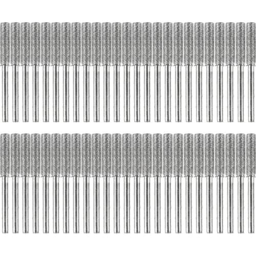 50 Pieces Chainsaw Sharpener Stone Burr Grinding Stone File, Polishing Grinding Tool Grinding Bits, 5/32 Inch/ 4 mm