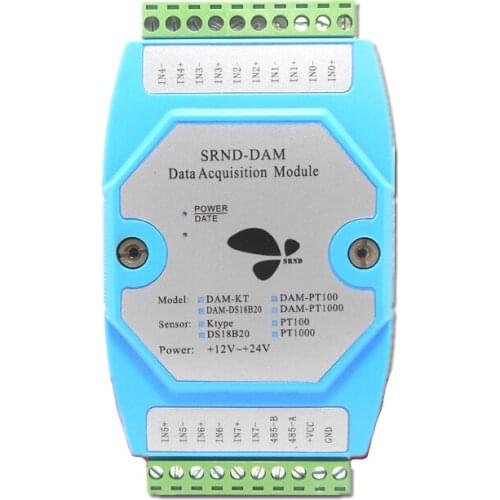 8 channel K type thermocouple acquisition module module thermocouple temperature transmitter Modbus protocol RS485 (A)