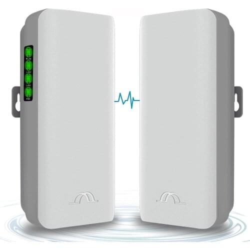 2PCS 5.8G Wireless Bridge PTMP WiFi PTP Point to Point Access Outdoor Network CPE 2KM Transmission Distance with 12DBi High-Gain