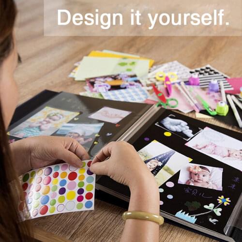 Hand Made DIY Albums Holds 3X5 4X6 5X7 6X8 8X10inch Photos Magnetic Self-Stick Page Photo Album dinosaur Baby Album