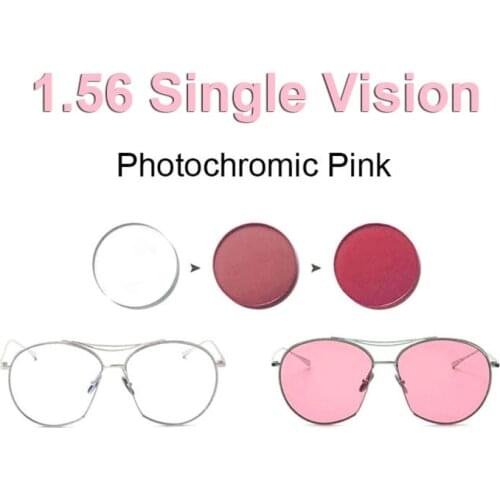 1.56 Photochromic Pink or Blue or Purple Single Vision Lens SPH Range -8.00~+6.00 Max CLY -6.00 Optical Lenses for Eyewear