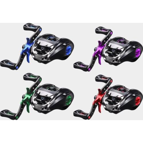 Multicolor Double Brake Fishing Bait Casting Reel 12+1BB Fishing Wheel 6.3:1 Baitcasting Reel 8KG Max Drag Saltwater Freshwater