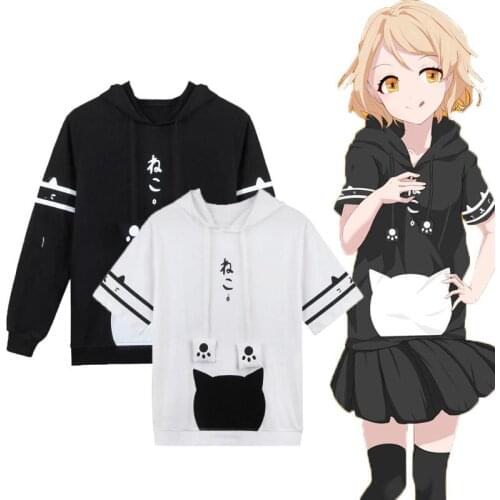 Kawaii Amine Neko Atsume Cat Cotton Hooded Hoodie Sweatshirt Costume Neko Atsume Cat T Shirt Cosplay Costumes