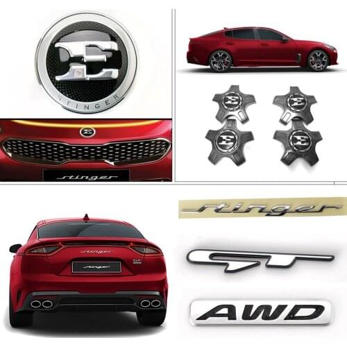 8pcs Front Rear GT AWD Emblem 19" Wheel Cap Set for Kia Stinger 17-18 86330J5100 86311J5000 86314J5000 86340J5000 52960J5200