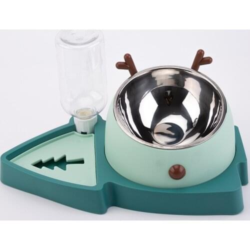Pets Feeding Waterer Cat And Dog Rice Bowl Automatic Water Outlet Anti-Dumping Feeder Pet Feeding Bowl Rice Bowl