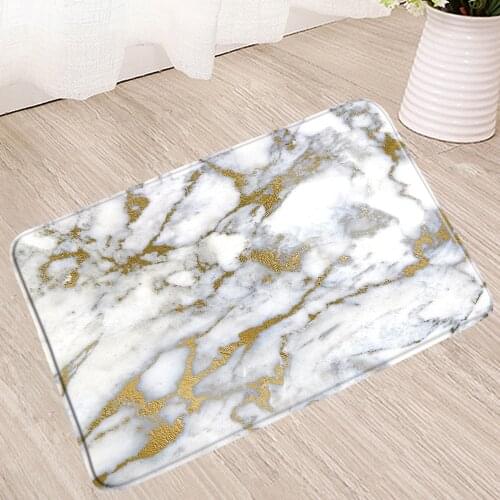 Marble Stripe Bath Mat Geometry Irregular Shower Toilet Kitchen Foot Pad Carpet Bedside Rug Non-Slip Douche Doormat Bathroom Mat