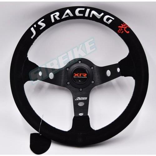 Leather Deep Corn Steering Wheel Race Sport Steering Wheel 13inch/330mm With LOGO On The Surface