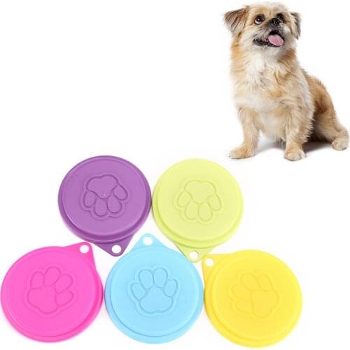 88mm Pet Food Can Cover Lid Dog Cat Pet Tin Plastic Reusable Storage Cap Top 5 Colors