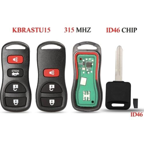 Kutery Remote Smart Car Key For Infiniti/Nissan Frontier Murano Armada 3/4Buttons ID46Chip 315MHZ KBRASTU15 Keyless Go