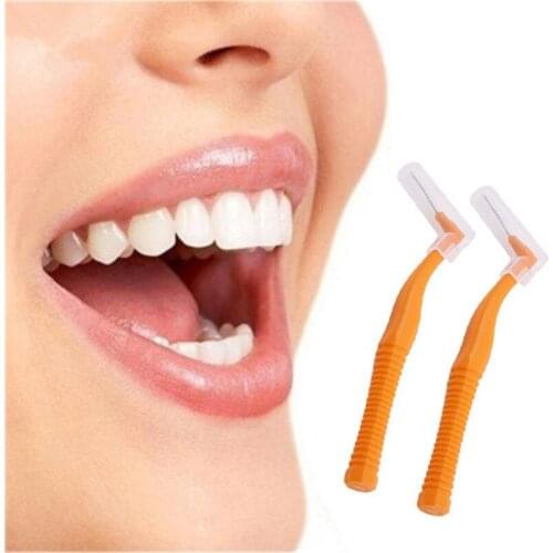 L Shape Push-Pull Interdental Brush Oral Care Teeth Whitening Dental Tooth Pick Tooth Orthodontic Toothpick ToothBrush 20Pcs/box