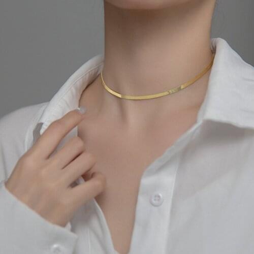 La Monada 925 Silver Chain Necklace For Women Minimalist Choker Snaker Chain Silver 925 Jewelry Silver Necklace 925 Female
