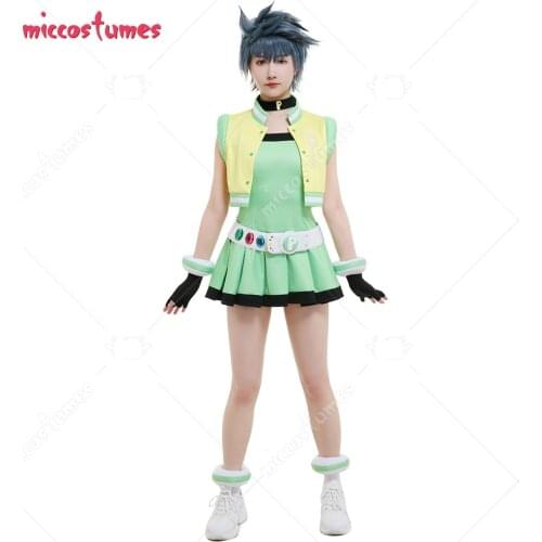 Buttercup Kaoru Matsubara Cosplay Costume Sleeveless Vest Coat Short Pleated Dress Transformation Outfit with Gloves Choker