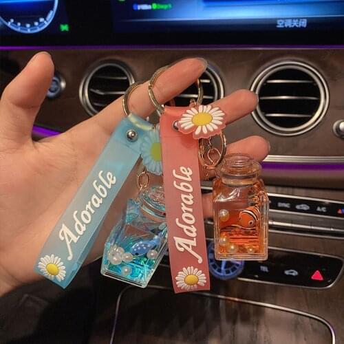 Fashion Cute Ocean Fish Keychain Liquid Floating Keyring Creative Transparent Leather Cord Bag Car Key Pendant Gift for Friends