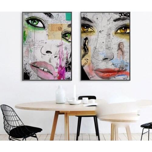 Modular Pictures Canvas Abstract Printings Paintings Graffiti Wall Art Poster Girl Home For Living Room Decoration No Framework