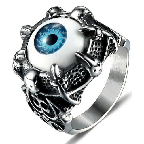 Jingyang Stainless Steel Mens Rings Jewelry Domineering Devils Eye Personality Eye Lord Of Ring Jewelry Accessories Jewellery