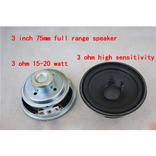2pcs 3"inch 75MM 3Ω 15~20W Neodymium Full range speaker Loudspeaker Audio Parts