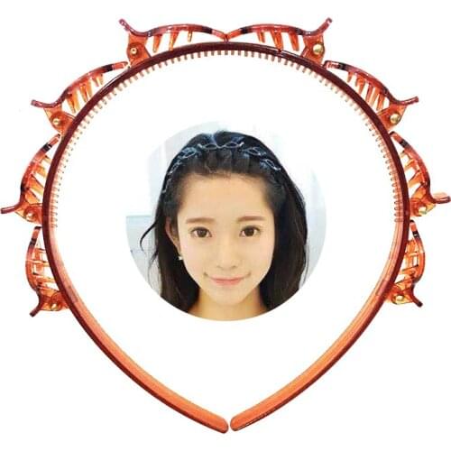 Black Brown Head Hoop Styling Tools Burst Multi-storey Air Weave Pin Hairdo Bring Hair Braids Wisp Hair Hoops Braider Hair Clips