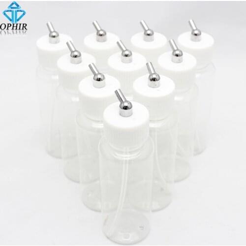OPHIR 10 pcs/lot 80cc Single Action Airbrush Plastic Bottles Professional Paint Cup # AC021-10x