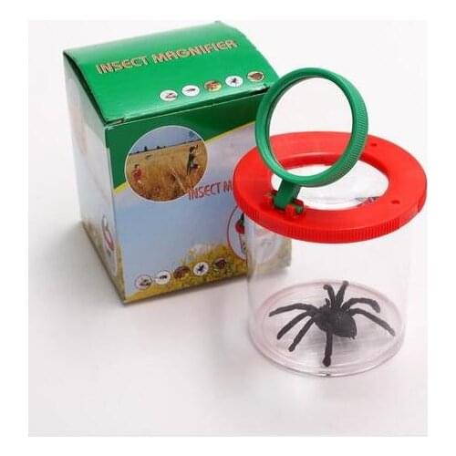 Wholesale 200pcs/lot Bug Box Magnify Insects Viewer box 2 Lens 4x Magnification Magnifier Childs Kids Toy Entomologists#202195
