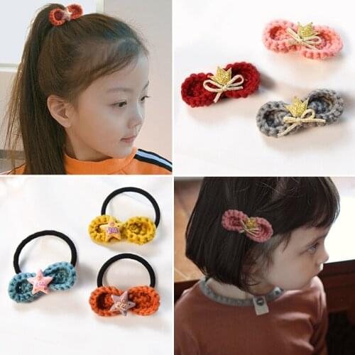 Autumn and Winter New Girls Cute Colors Knitting Bow Headbands Hairpins Sweet Barrettes Hair Clips Kids Lovely Hair Accessories