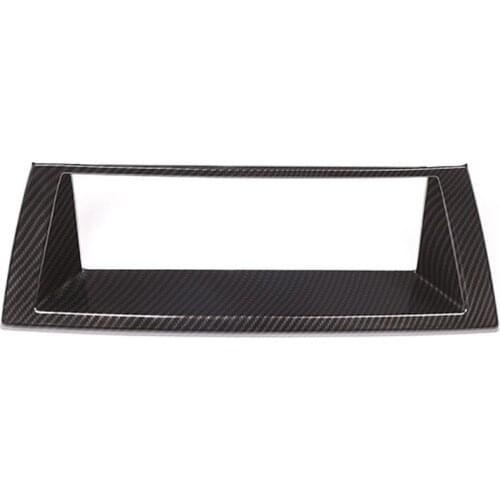 For X5 X6 E70 E71 2007 - 2013 Car Carbon Fiber Central Control Dashboard Panel Navigation Screen Frame Cover Trim