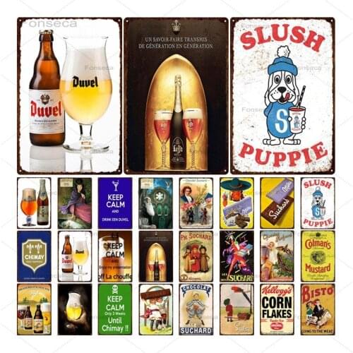 Beer Metal Sign Plaque Metal Vintage Pub Tin Sign Metal Plate Wall Decor for Bar Pub Club Man Cave Decorative Plates 20x30cm