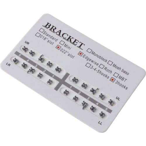 Fake Braces -New 20Pcs Orthodontic Dental 022\" Slot 3 Hooks Edgewise Metal Brackets Braces-MOMU