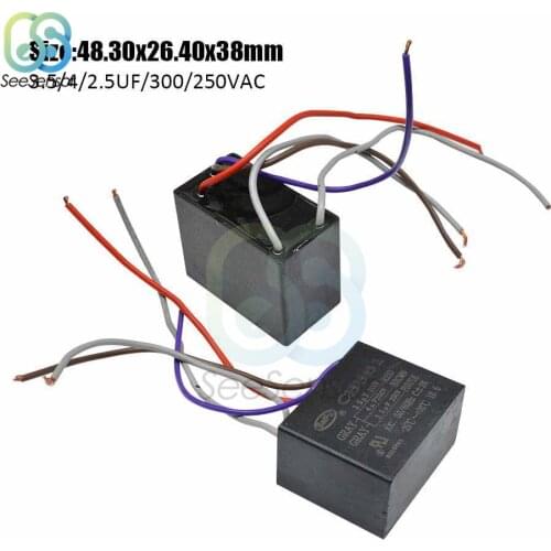 CBB61 Starting Capacitance AC Fan Capacitor 3.5UF+4UF+2.5UF AC 300V 250V 5 Wires CBB Motor Run Capacitor For Ceiling Fan