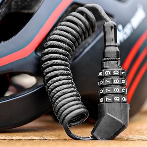 Stretchable Alloy Helmet Lock Bicycle Motorcycle Anti-theft 4 Digit Password Helmet Lock For Backpacks Suitcases Helmets Items