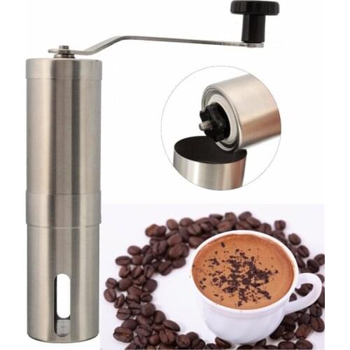 Silver Stainless Steel Hand Manual Handmade Coffee Bean Grinder Mill Kitchen Grinding Tool 30g 4.9x18.8cm Home