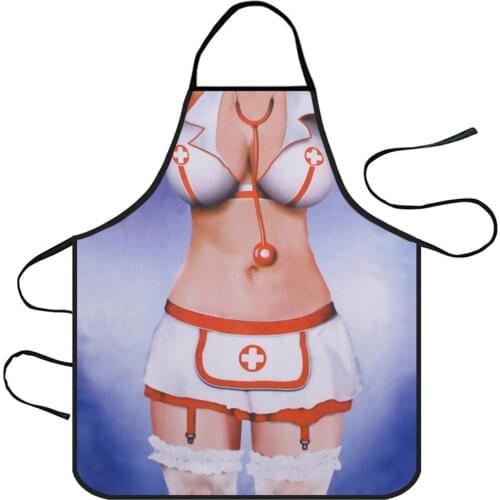 Sexy Creative Kitchen Apron Cartoon Character Print with Adjustable Straps Dinner Party Dinner Funny Cooking Baking Accessories
