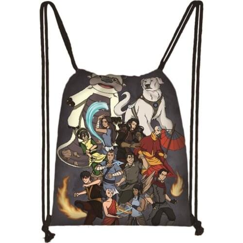 Avatar The Last Airbender Drawstring Bag Student Schoolbag Cool Backpack Teenager Travel Bag Women Men Bookbag Casual Bags