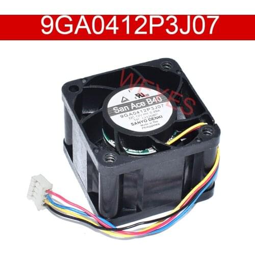 New 9GA0412P3J07 DC 12V 0.49A 40x40x28mm 4-Pin Server Cooler Fan