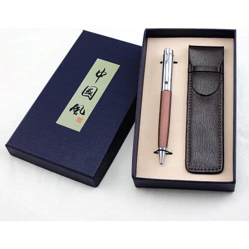 High Quality Luxury Wood Ballpoint Pen Business Gifts Ball Pen Writing Office School Supplies Stationery Leather pencil bag