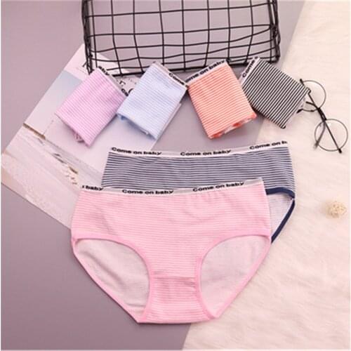 100% cotton womens underwear, waist pack, hip pack, creative letters, striped navy briefs T8186