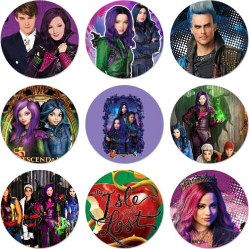 58mm Kenny Ortega descendants Icons Pins Badge Decoration Brooches Metal Badges For Backpack Decoration