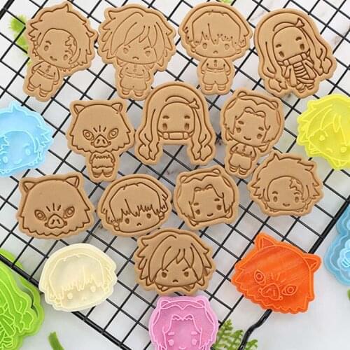 1 pcs 3D Demon Slayer: Kimetsu no Yaiba Biscuit Mold Pressing Mold Cookies Cake Decorating Baking Tool Kitchen Accessories