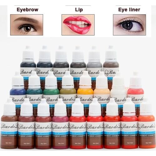 1pcs Eternal Tattoo Ink Set Microblading Tattoo Pigment Permanent Makeup Art 15ml for Eyebrow Eyeliner Lip Body Makeup 23Colors