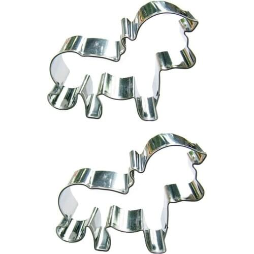 Sturdy Steeds shape 2 piece biscuit cutting molds, baking tools, cake decorating soft candy tools