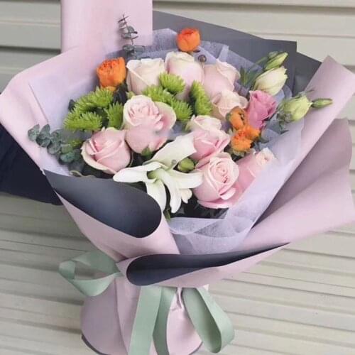 20pcs Waterproof Two-color Rose Flower Wrapping Paper Korean Style Thickened Gift Wrap Florist Bouquet Wrapping Paper