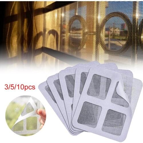 3/5/10Pcs Window Door Screen Repair Patches Adhesive Patch Fix Net Anti Mosquito Fly Bug Insect Wall Stickers Mesh Holes Repair