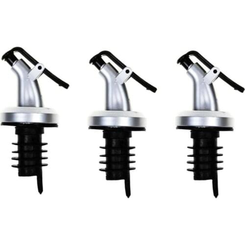 3Pcs Oil Bottle Stopper Lock Plug Seal Leak-proof Food Grade Rubber Nozzle Sprayer Liquor Dispenser Wine Pourer Kitchen Bar Tool