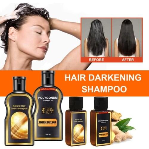 30ML Natural Black hair care shampoo natural hair color solid hair shampoo Grey Reverse Hair Color hair darkening shampoo TSLM1