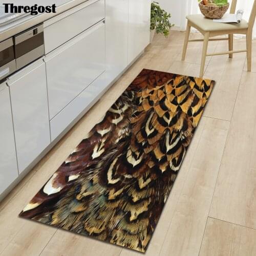 3D Carpet Animal Fur Printed Long Floor Mats for Bedroom Living Room Microfiber Soft Rugs Anti-Slip Kitchen Rugs Indoor Doormat