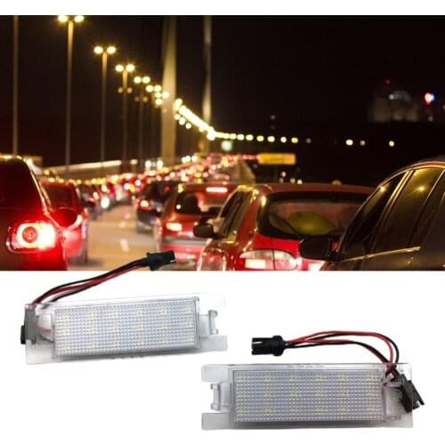 2pcs Car Modified Led License Plate Lights 24pcs Smd 6000k Xenon Hid For Fiat Opel Vauxhall Alfa Romeo Car Exterior Accessories