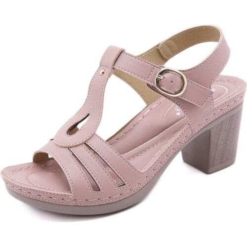 Shoes woman summer fashion women platform casual sandals women leather super high heel sexy open toe black sandals mother shoes