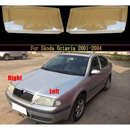 Car Front Headlight Cover PC Material Headlamp Lampshade Lampcover Waterproof Mask Glass Shell For Skoda Octavia 2001~2004