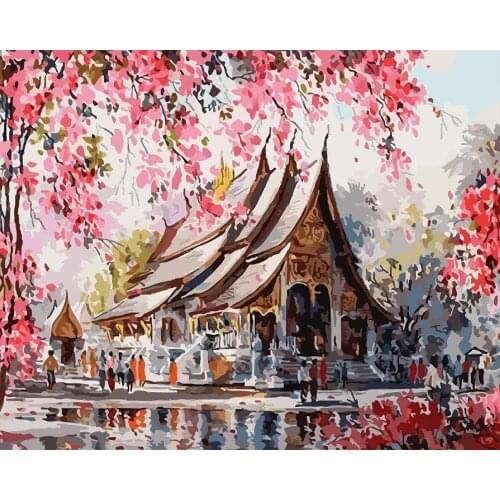 CraftArtGo Painting By Numbers Landscape Drawing On Canvas HandPainted Gift Picture By Number Waterfall Kits Home Decoration